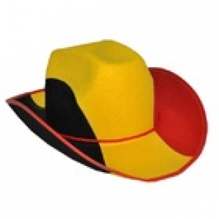 Tricolor WK Cowboyhoed  zwart-geel-rood